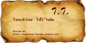 Teschler Tünde névjegykártya